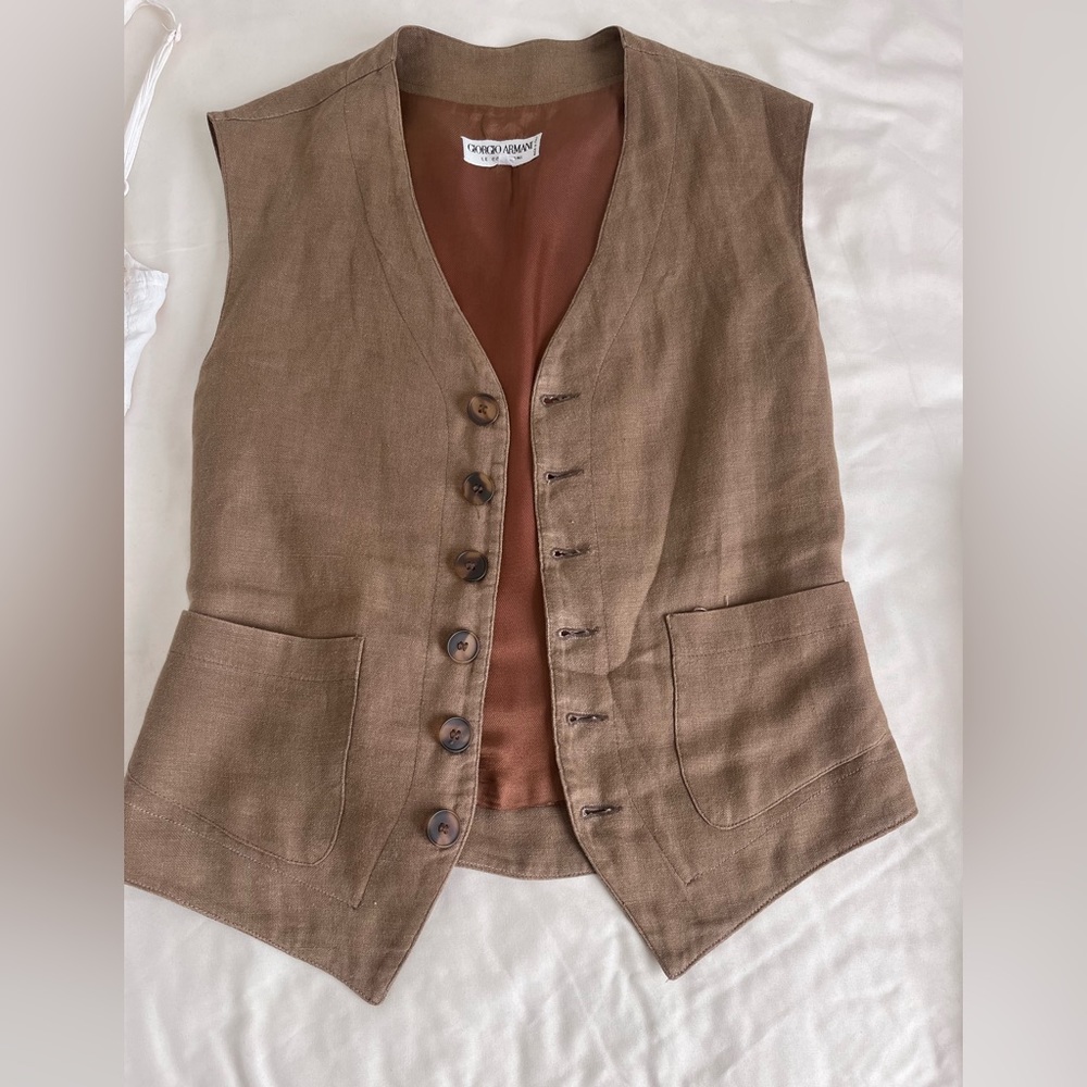 Vintage linen Giorgio Armani vest
